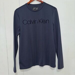 Calvin Klein Classy men's long-sleeve crewneck logo long sleeve S
